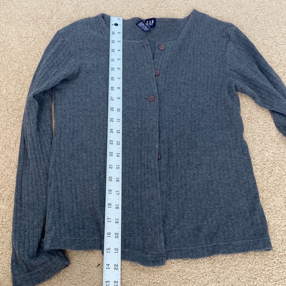 GAP Gray Ribbed Cardigan Sweater - Picture 4 of 5